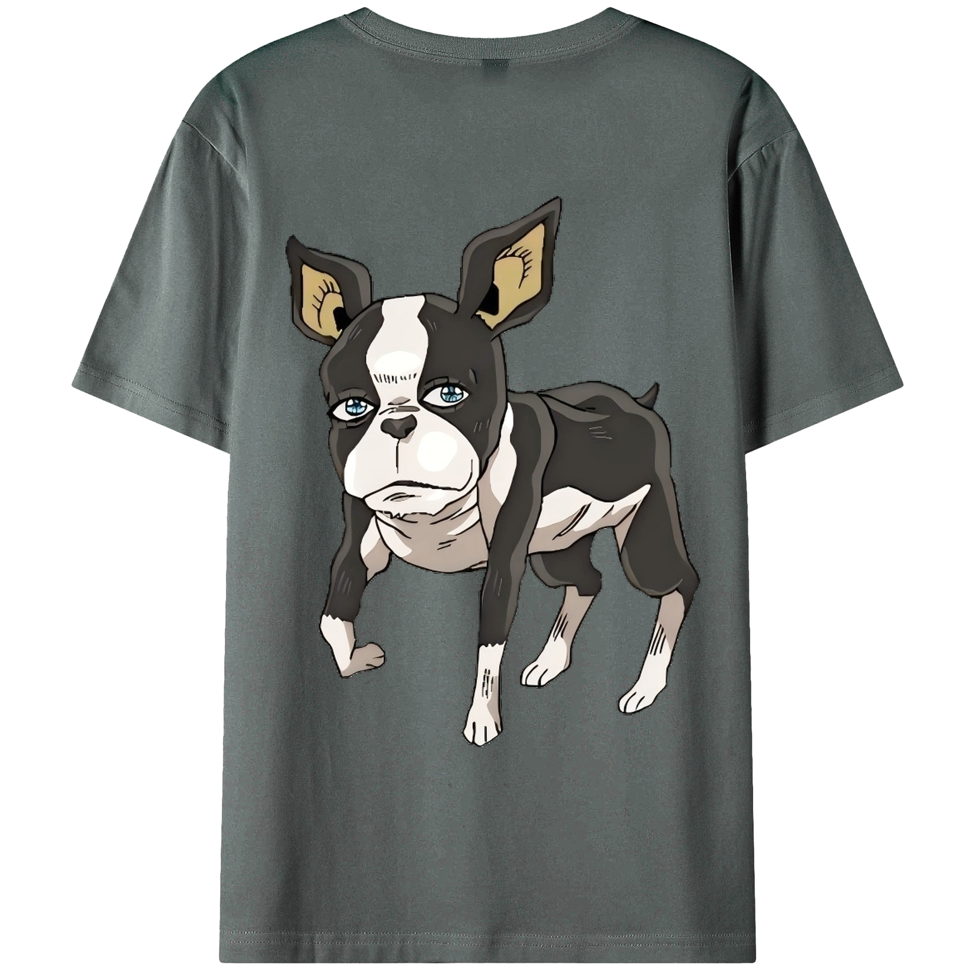 （画像用） ジョジョの奇妙な冒険 イギー JoJo's Bizarre Adventure Iggy 綿100％ メンズ半袖Tシャツ（バックプリント） 通気性